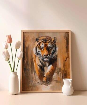 Tiger Paint Stroke Motion Matte Poster Print