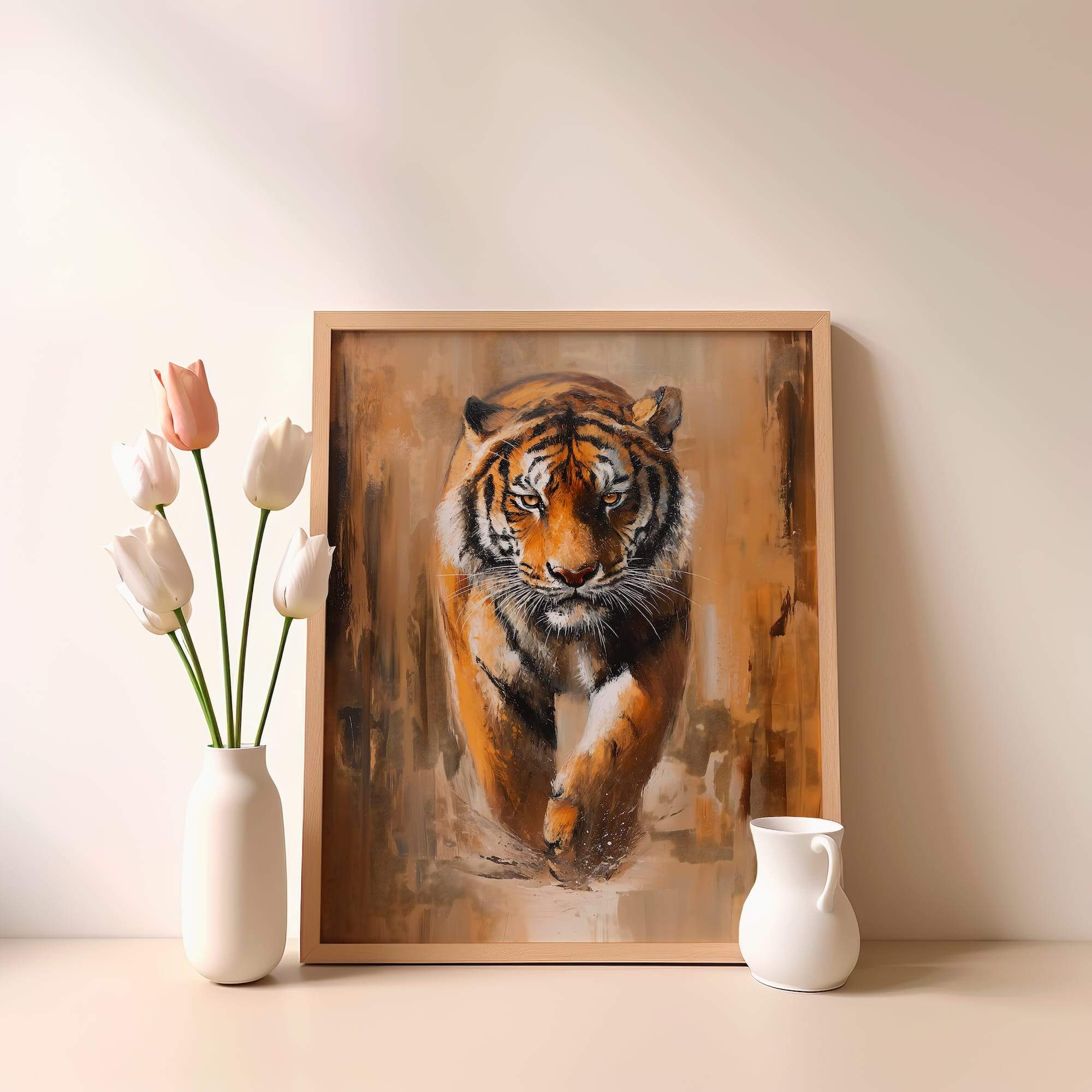 Tiger Paint Stroke Motion Matte Poster Print