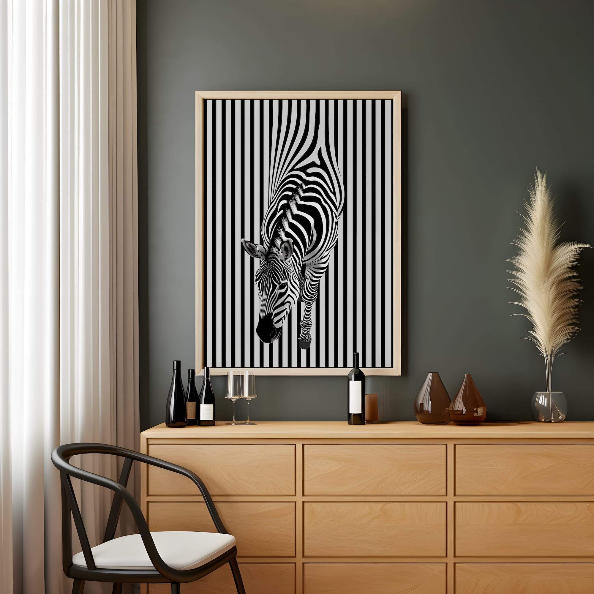 Zebra Stripe Fusion Matte Canvas Print - Image 2