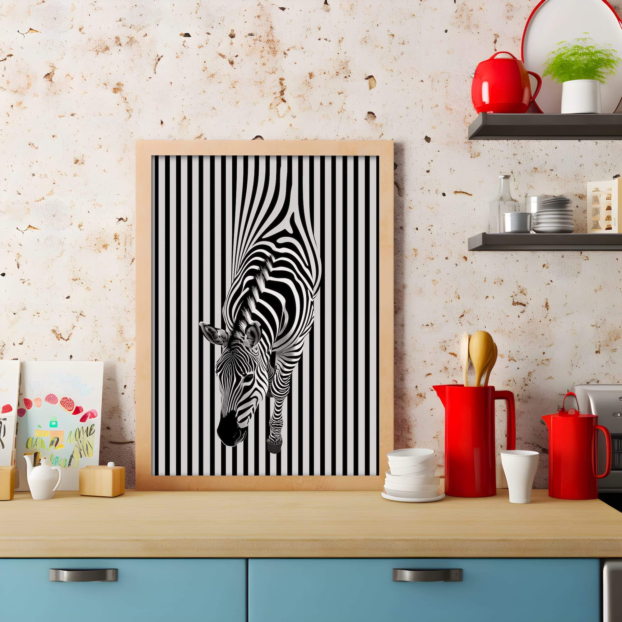 Zebra Stripe Fusion Matte Canvas Print - Image 3