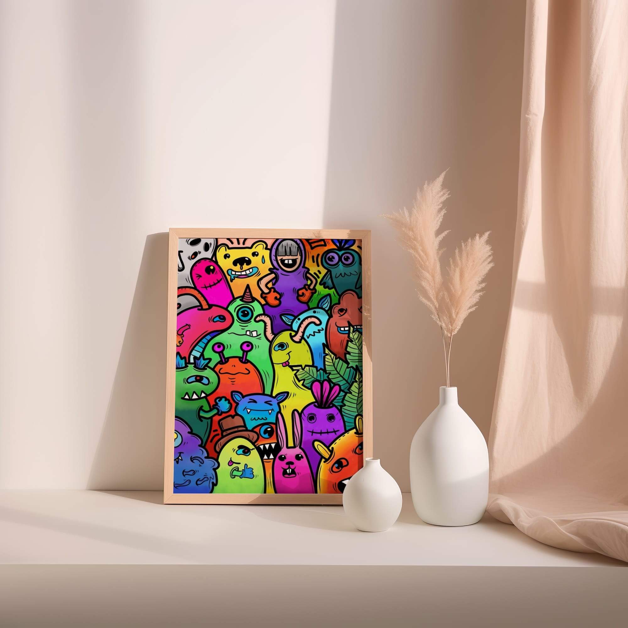 Chaotic Cute Universe Matte Poster Print - Image 2