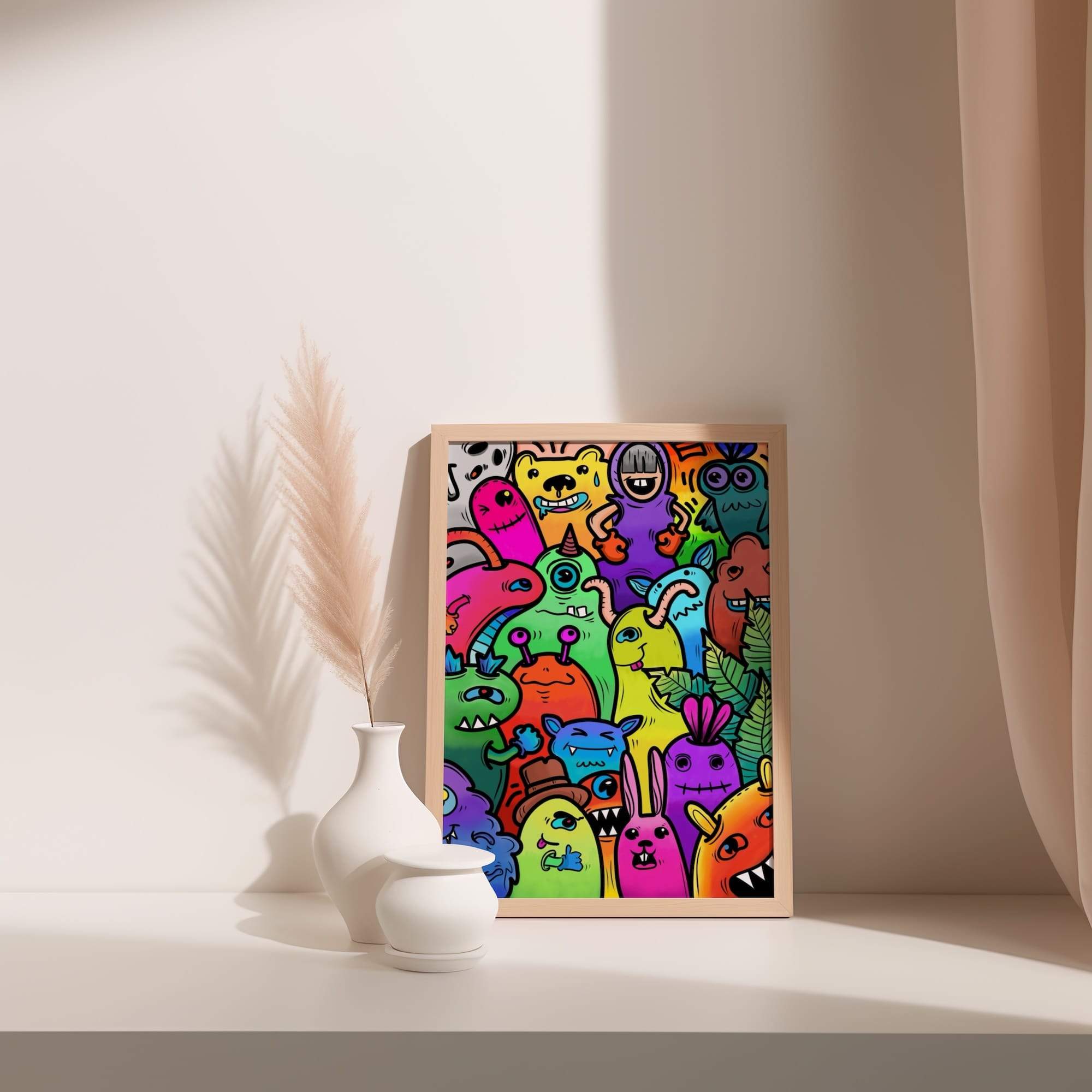 Chaotic Cute Universe Matte Poster Print - Image 3