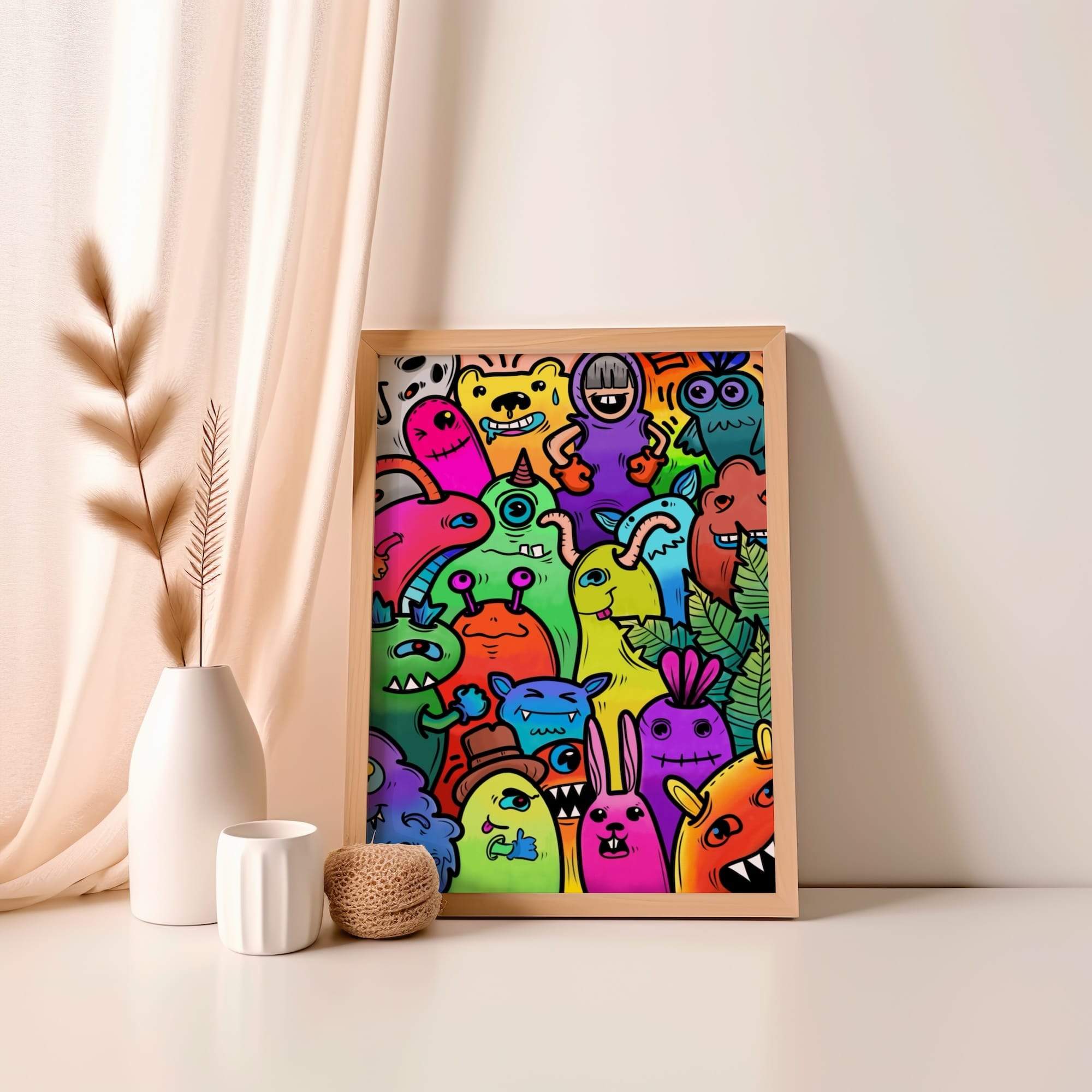 Chaotic Cute Universe Matte Poster Print - Image 4