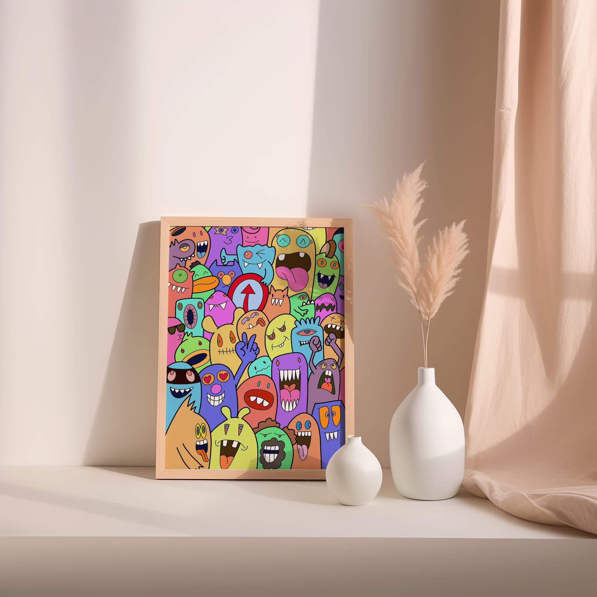 Ice Cream Explosion Snack War Cartoon Food Fight Matte Poster Print - Image 2