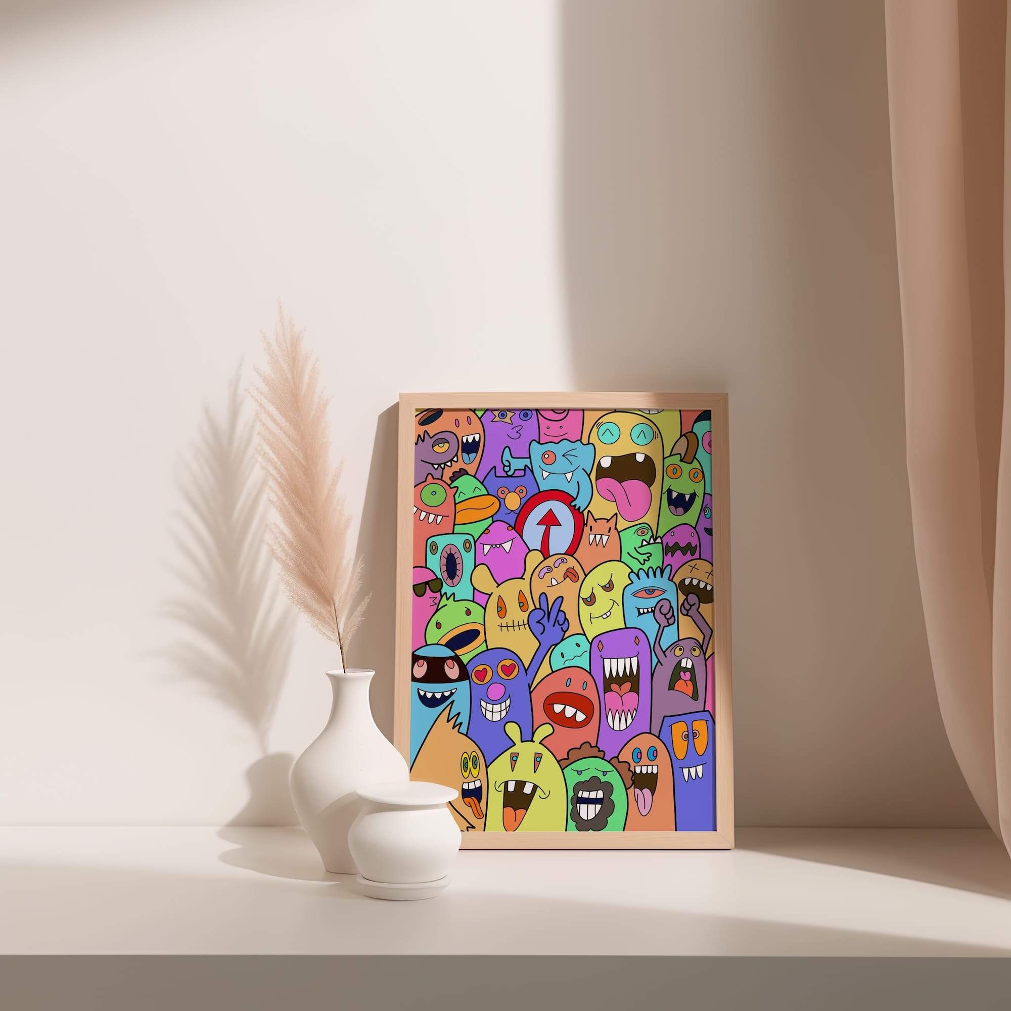 Ice Cream Explosion Snack War Cartoon Food Fight Matte Poster Print - Image 3