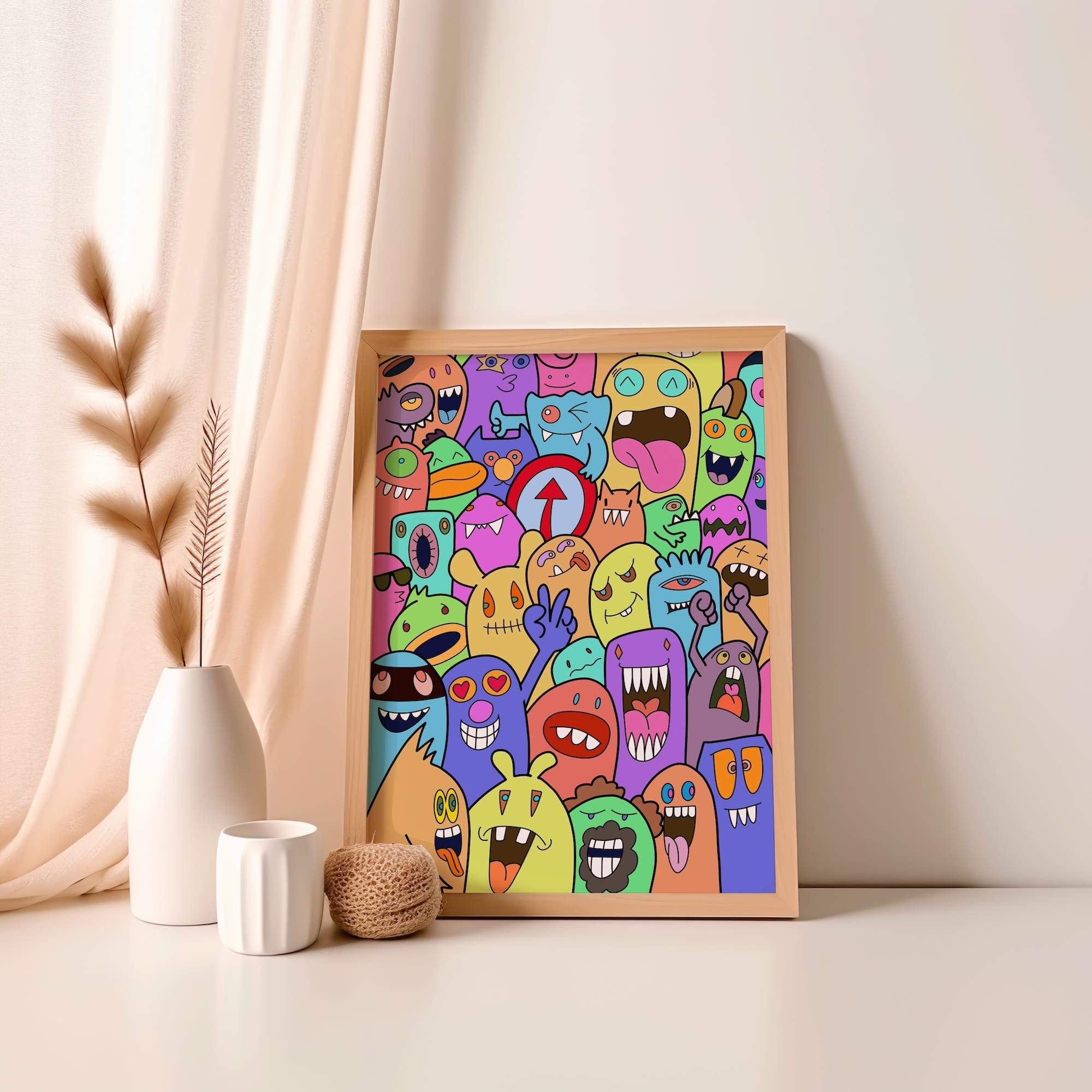 Ice Cream Explosion Snack War Cartoon Food Fight Matte Poster Print - Image 4