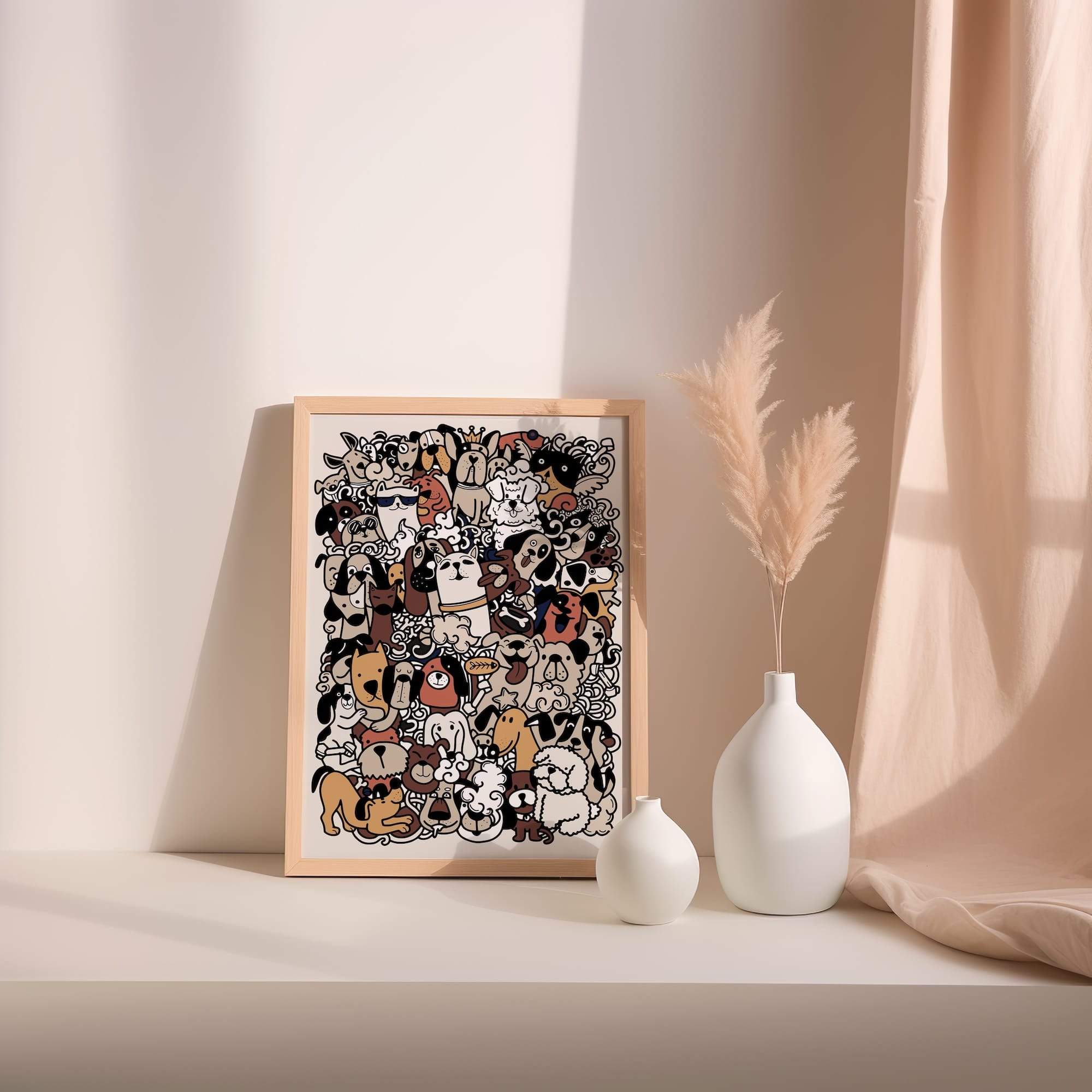 Puppy Face Crowd Matte Poster Print - Image 2