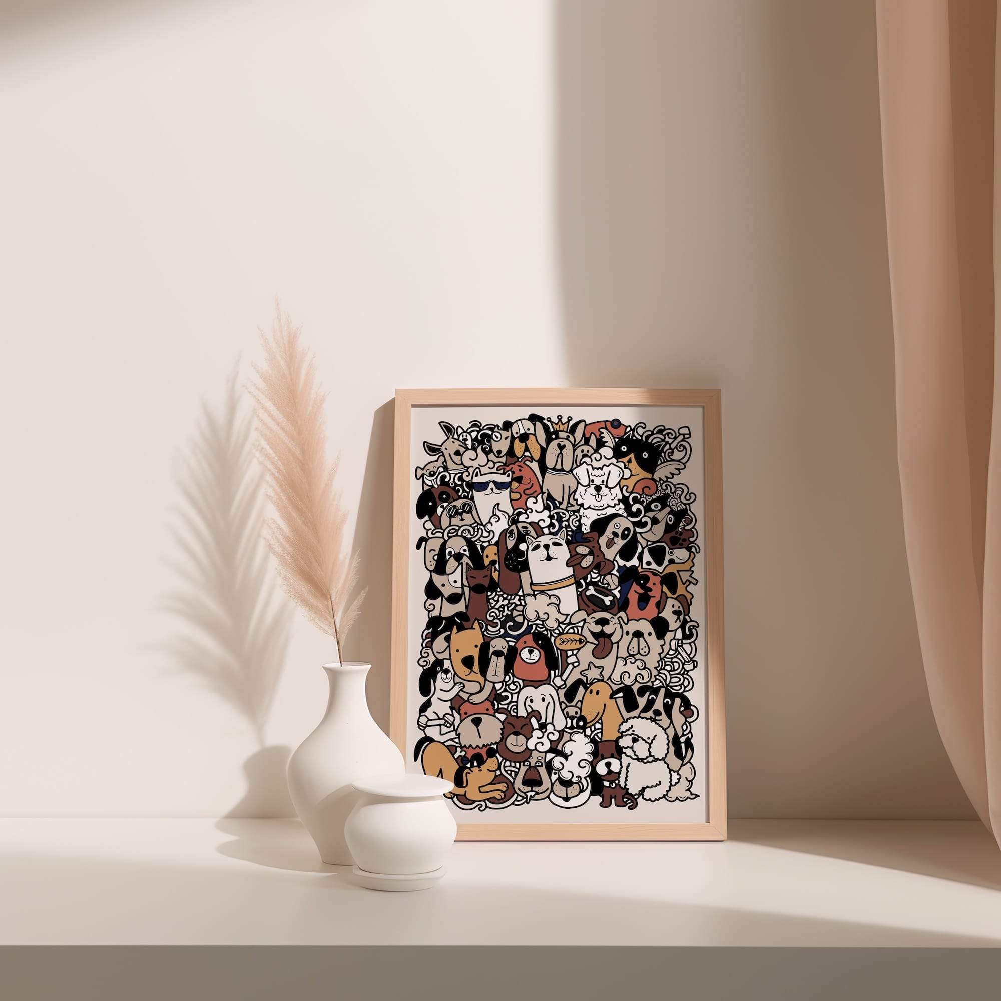 Puppy Face Crowd Matte Poster Print - Image 3