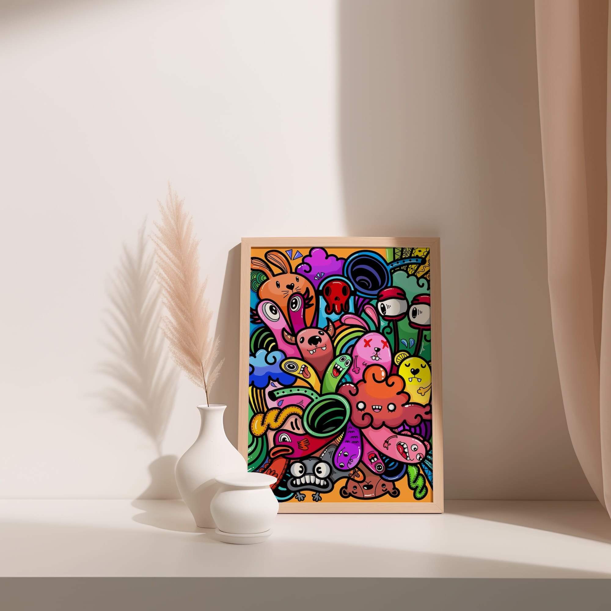 Rainbow Forest Beasts Matte Poster Print - Image 3