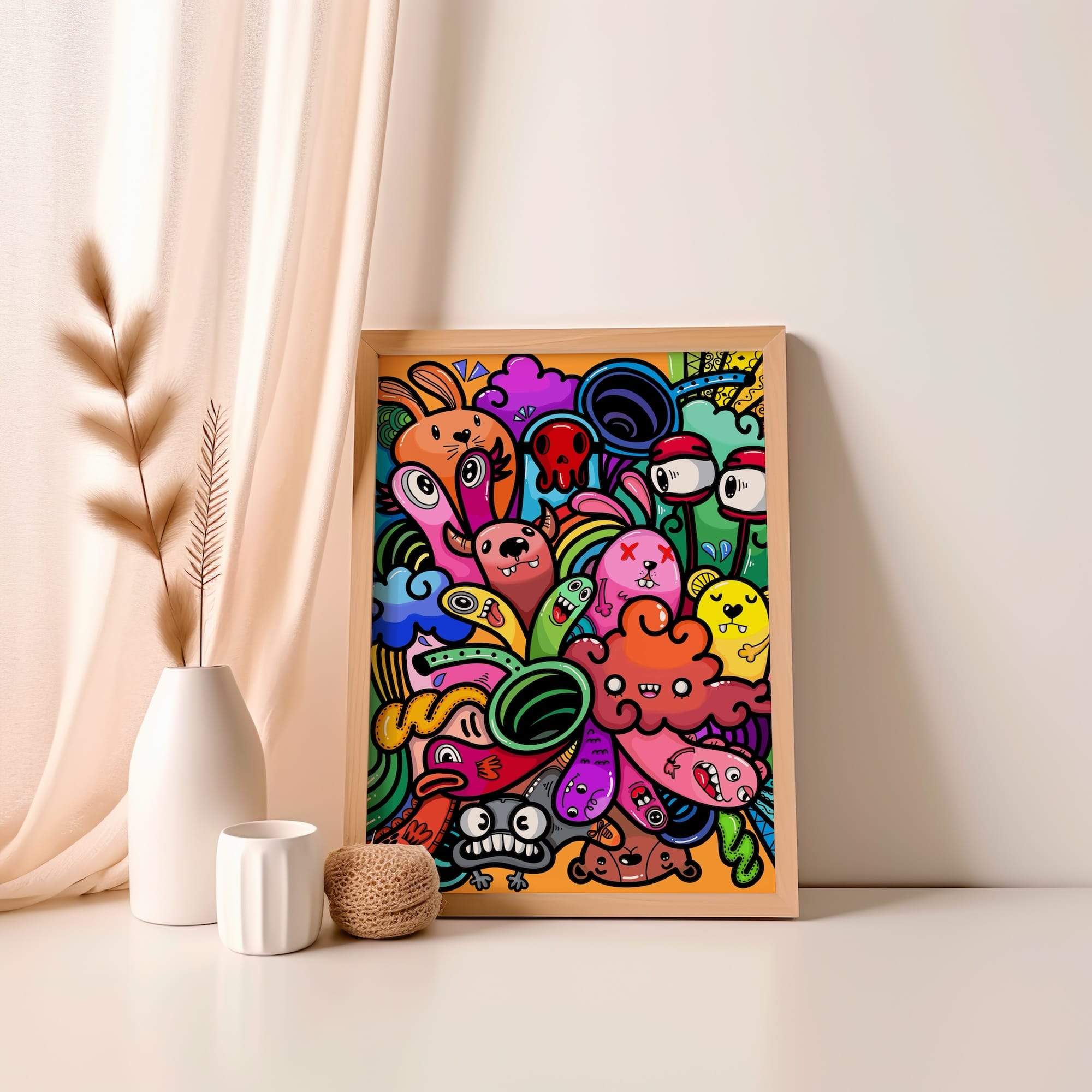 Rainbow Forest Beasts Matte Poster Print - Image 4