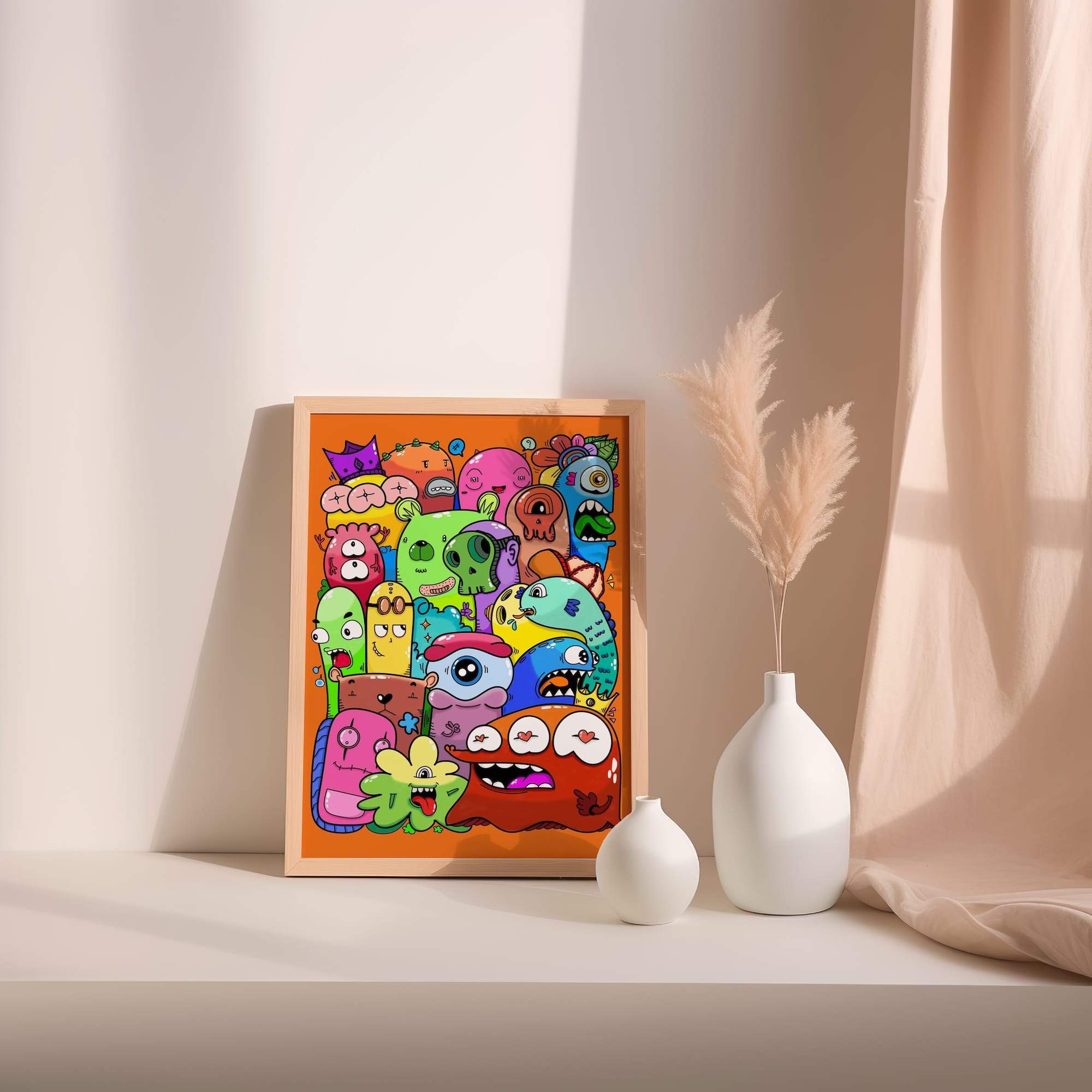 Skullfish And Bubble Faces Matte Poster Print - Image 2