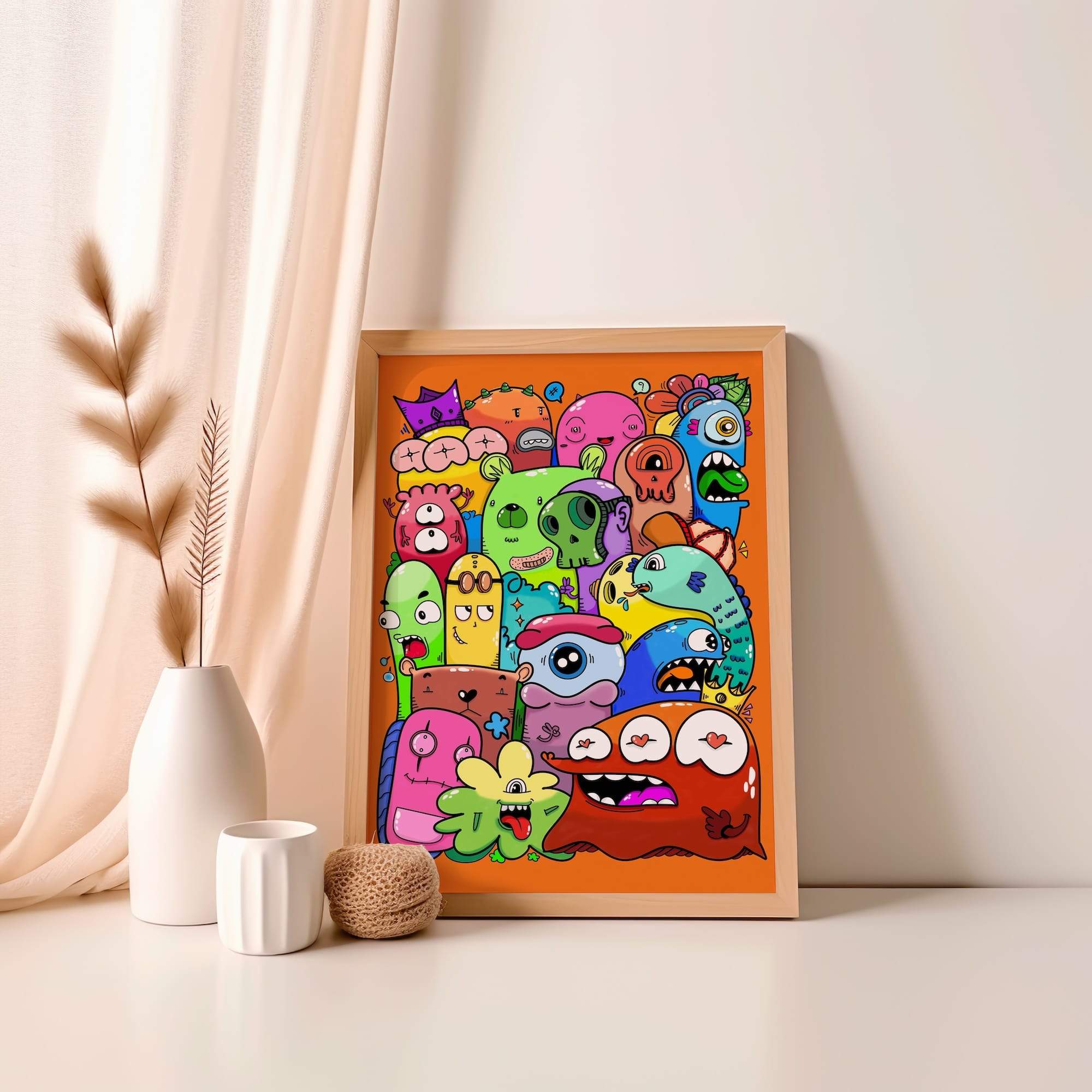 Skullfish And Bubble Faces Matte Poster Print - Image 4